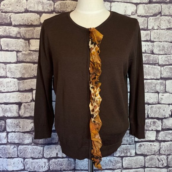 August Silk Brown Sweater Size Large - Picture 1 of 10